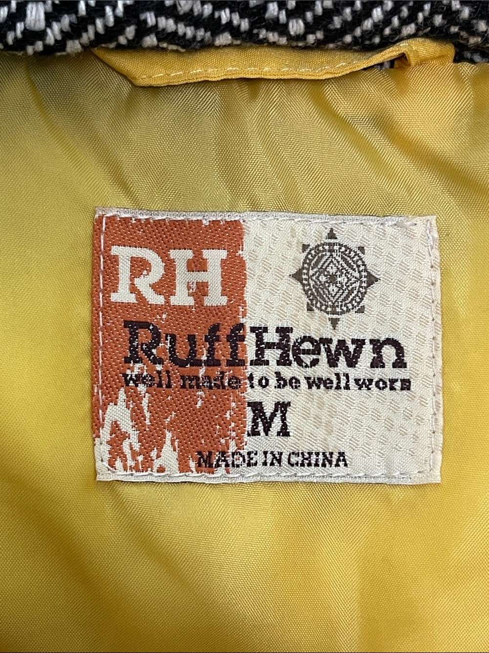 Ruff Hewn Yellow Quilted Puffer Vest Tweed Toggle Accents Size M - Picture 2 of 16